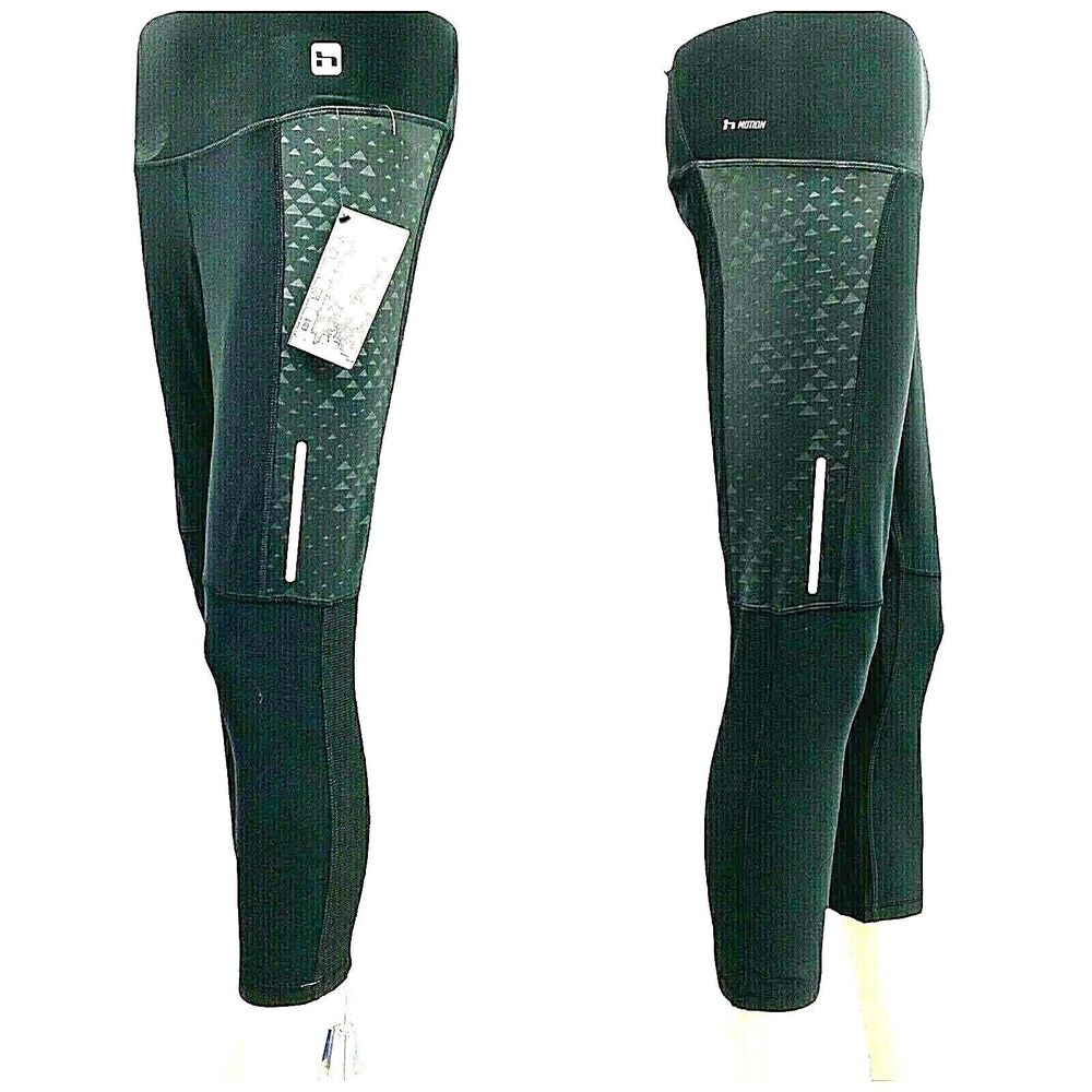 Hind Capri Legging Women Medium Active Performance Zip Pocket Hydra Reflective